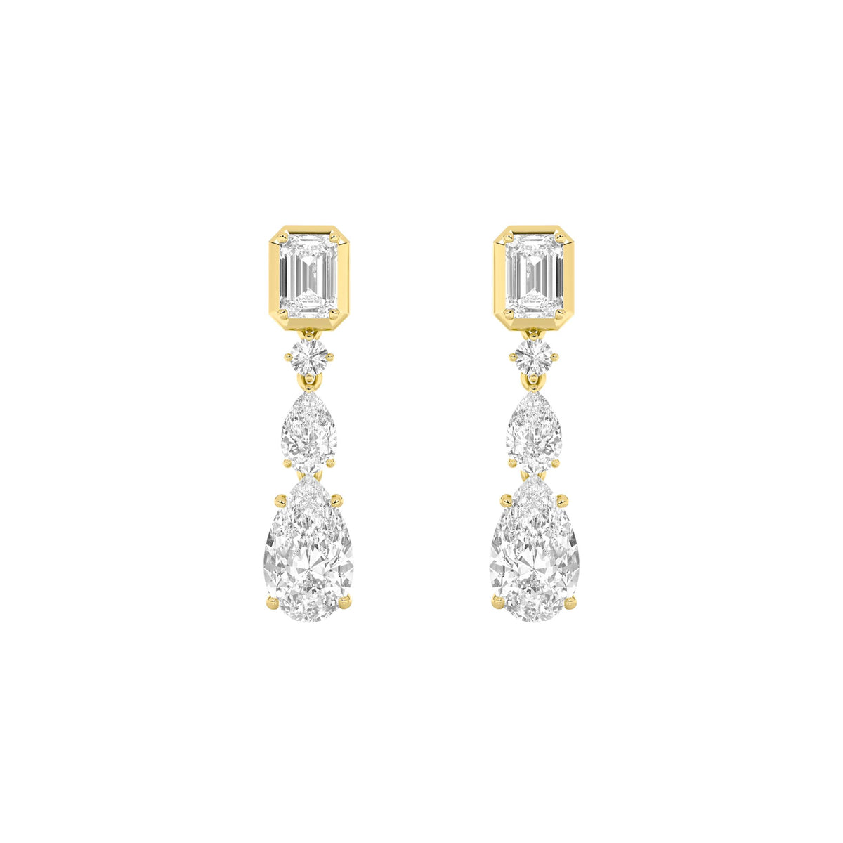 4.5Cttw Pear Shaped Lab Grown Diamond (F/VS) Dangle Earrings in 14K Gold