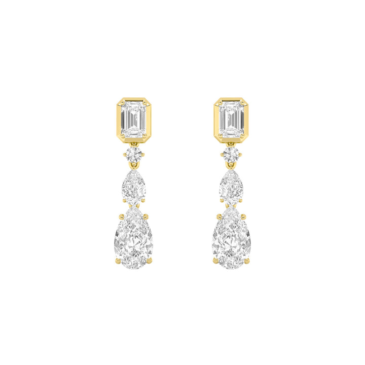 4.5Cttw Pear Shaped Lab Grown Diamond (F/VS) Dangle Earrings in 14K Gold