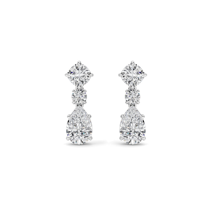 5Cttw Pear Shaped Lab Grown Diamond (F/VS) DangleEarrings in 14K Gold