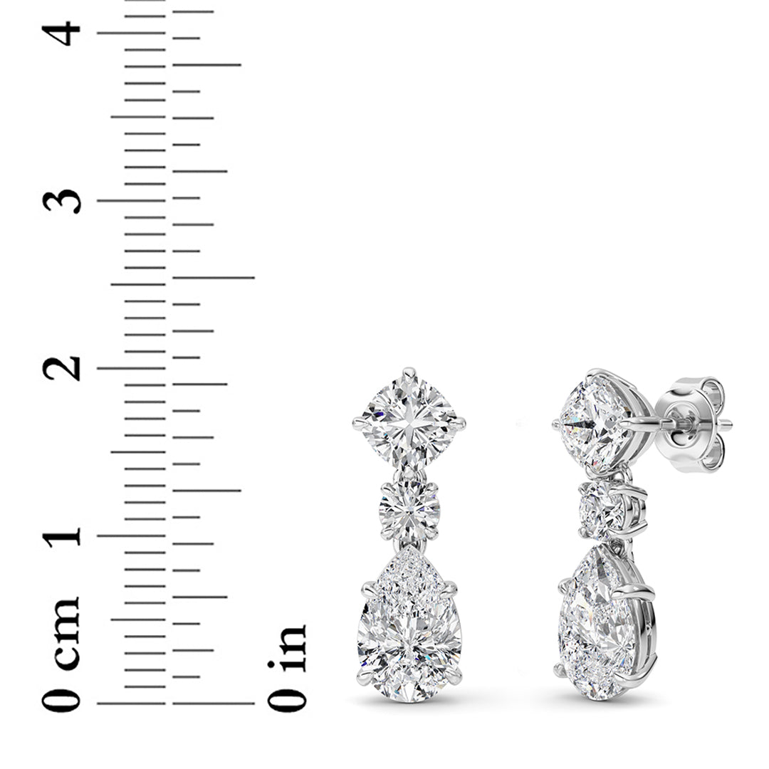 5Cttw Pear Shaped Lab Grown Diamond (F/VS) DangleEarrings in 14K Gold