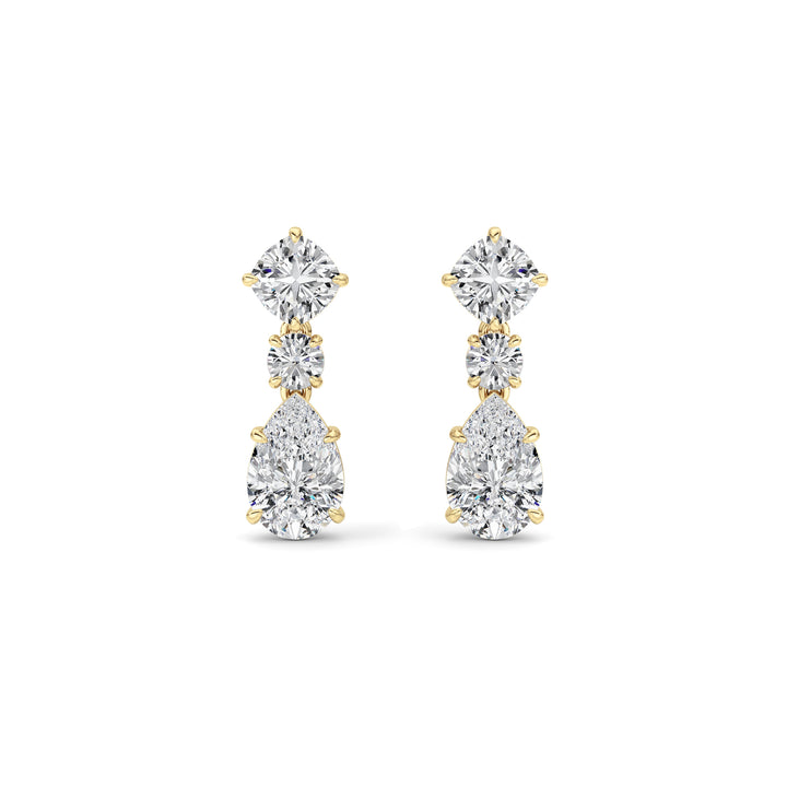 5Cttw Pear Shaped Lab Grown Diamond (F/VS) DangleEarrings in 14K Gold