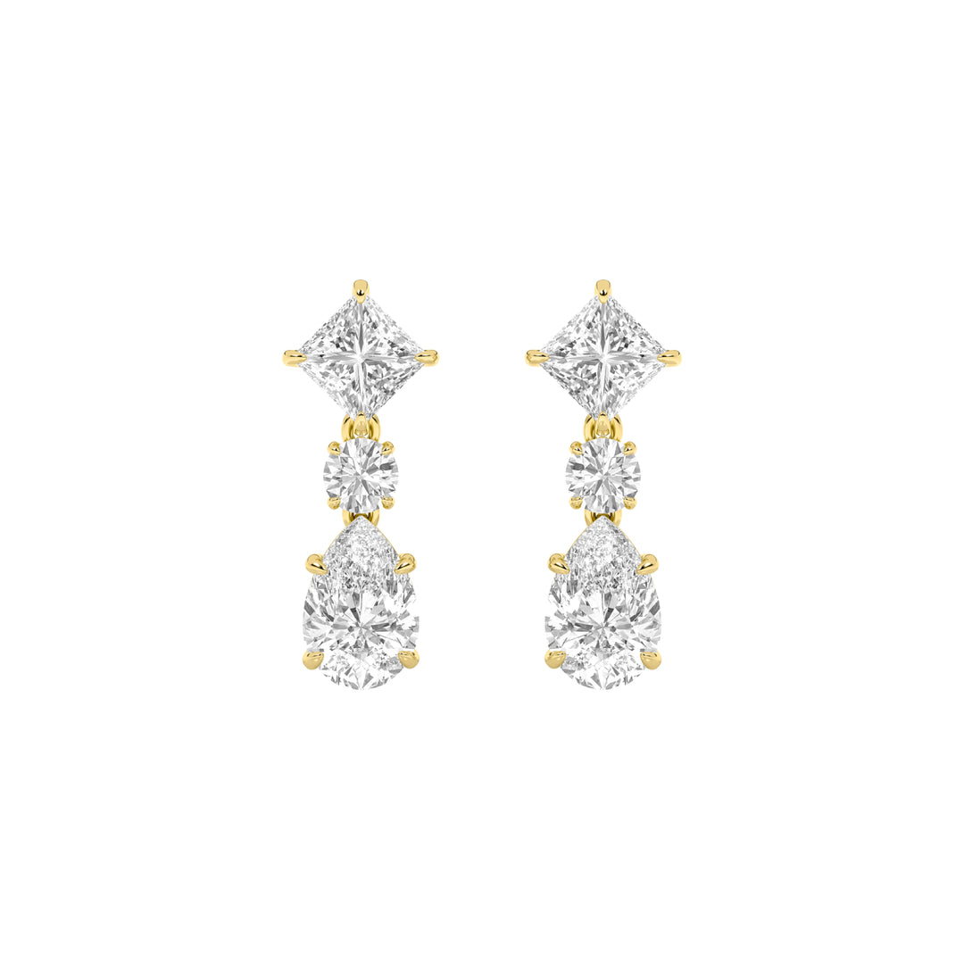 5.5Cttw Pear Shaped Lab Grown Diamond (F/VS) Dangle Earrings in 14K Gold