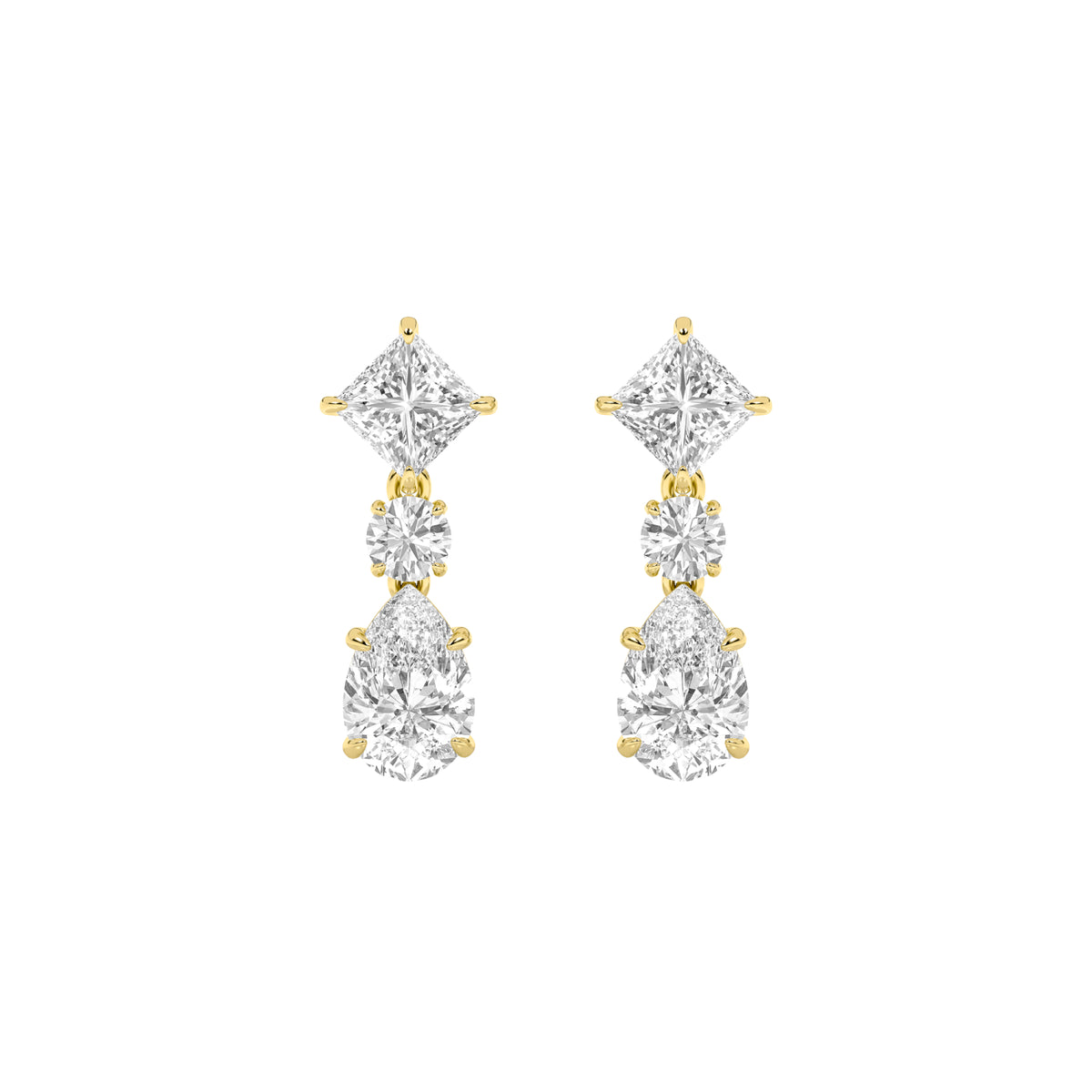 5.5Cttw Pear Shaped Lab Grown Diamond (F/VS) Dangle Earrings in 14K Gold