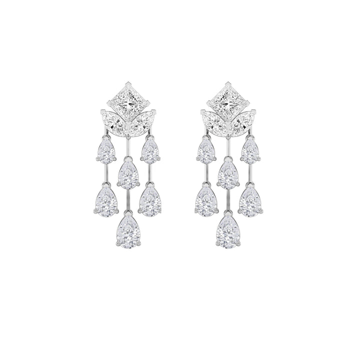 7Cttw Princess Shaped Lab Grown Diamond (F/VS) Dangle Earrings in 14K Gold