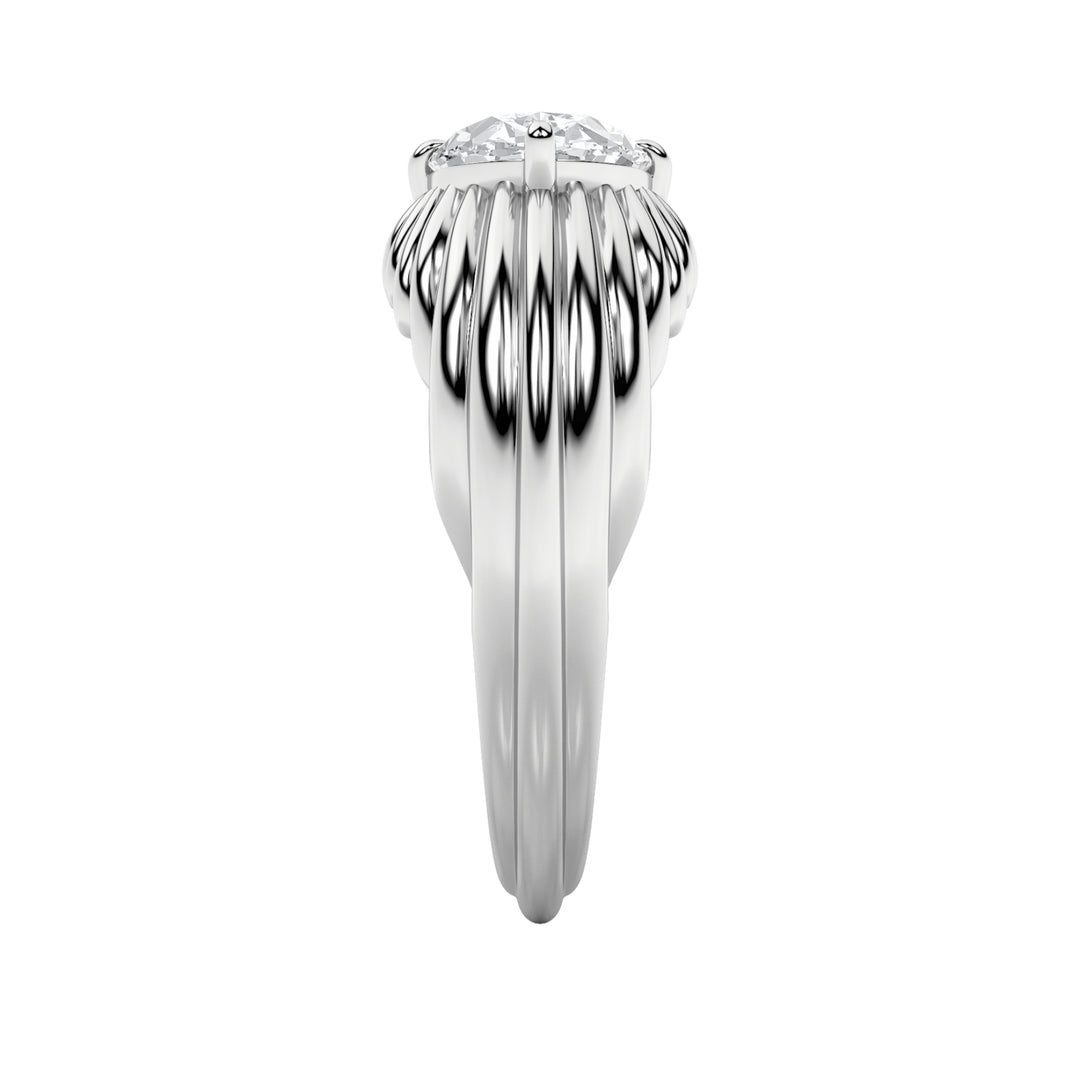 2Cttw Oval Shaped Lab Grown Diamond (F/VS) Fancy Solitaire Ring in 14K Gold