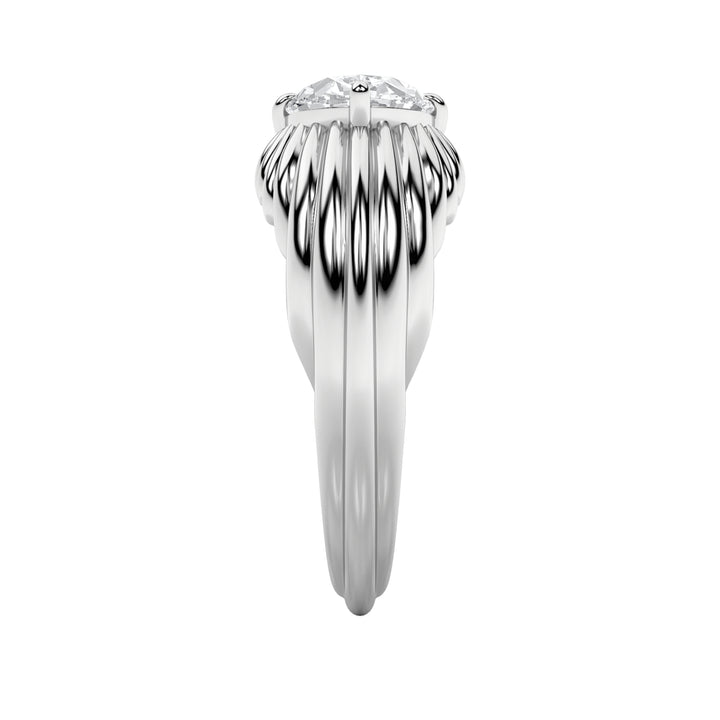 2Cttw Oval Shaped Lab Grown Diamond (F/VS) Fancy Solitaire Ring in 14K Gold