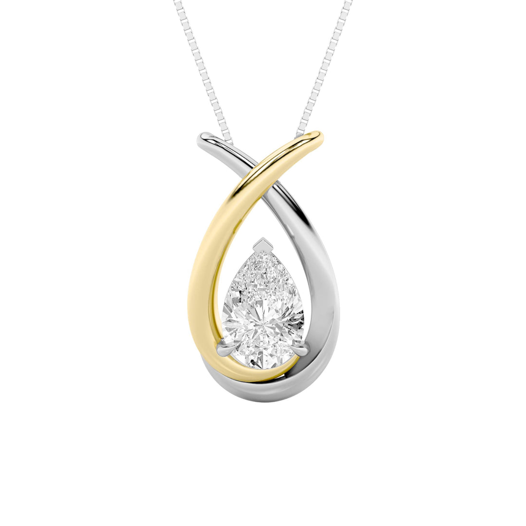 1.5CTW Pear Shaped Lab Grown Diamond (F/VS) Fancy Pendant in 14K Gold