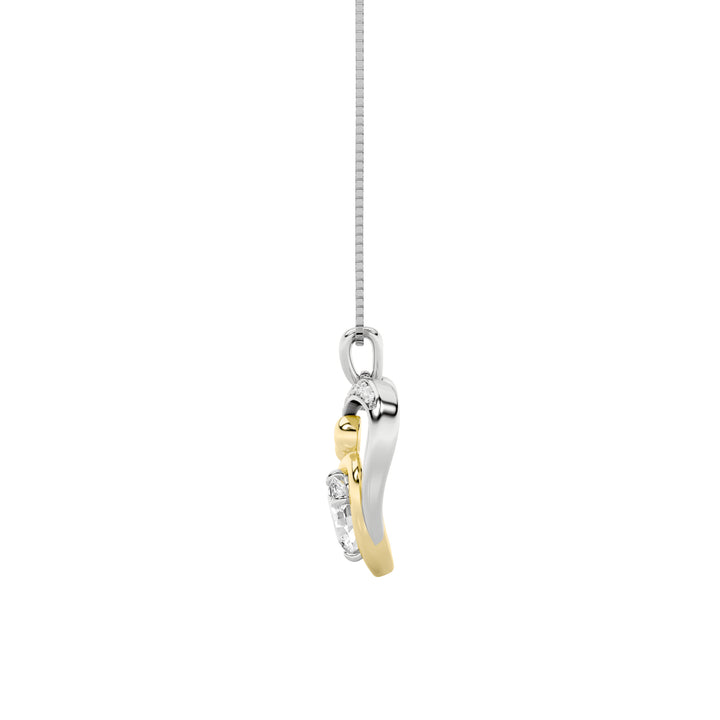 1CTW Oval Shaped Lab Grown Diamond (F/VS) Heart Shaped Pendant in 14K Gold