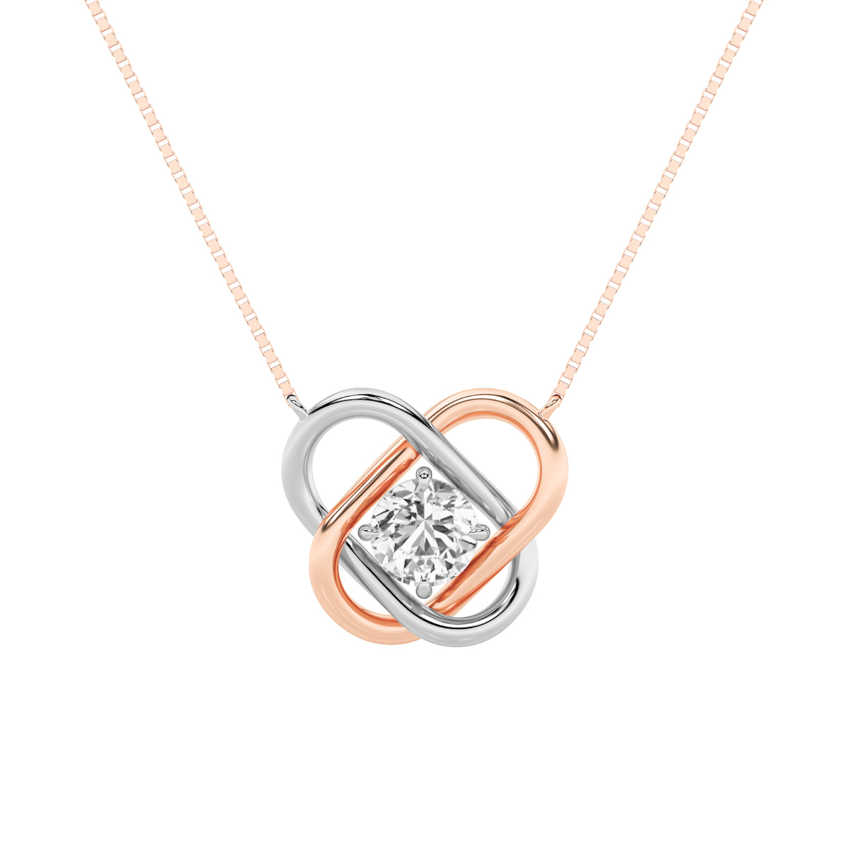1Cttw Round Shaped Lab Grown Diamond (F/VS)  Necklace in 14K Gold