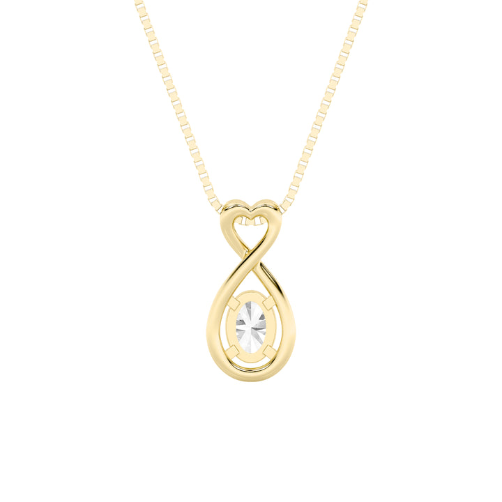 1Cttw Oval Shaped Lab Grown Diamond (G/VS) Fancy Solitaire Pendant in 14K Gold