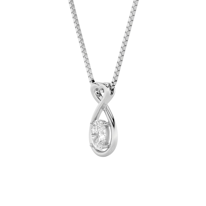 1Cttw Oval Shaped Lab Grown Diamond (F/VS) Fancy Solitaire Pendant in 14K Gold