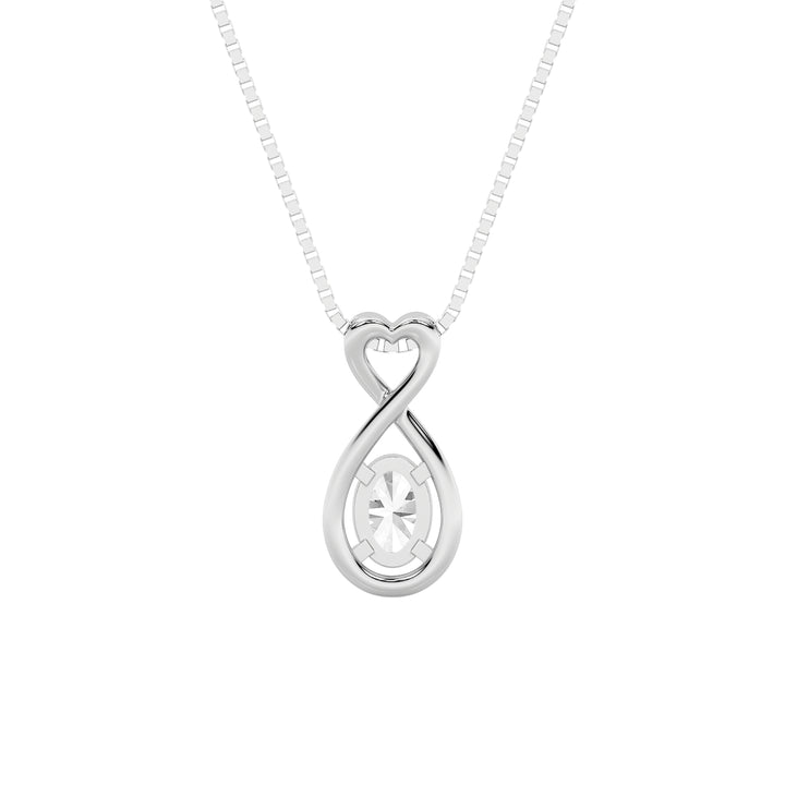 1Cttw Oval Shaped Lab Grown Diamond (F/VS) Fancy Solitaire Pendant in 14K Gold