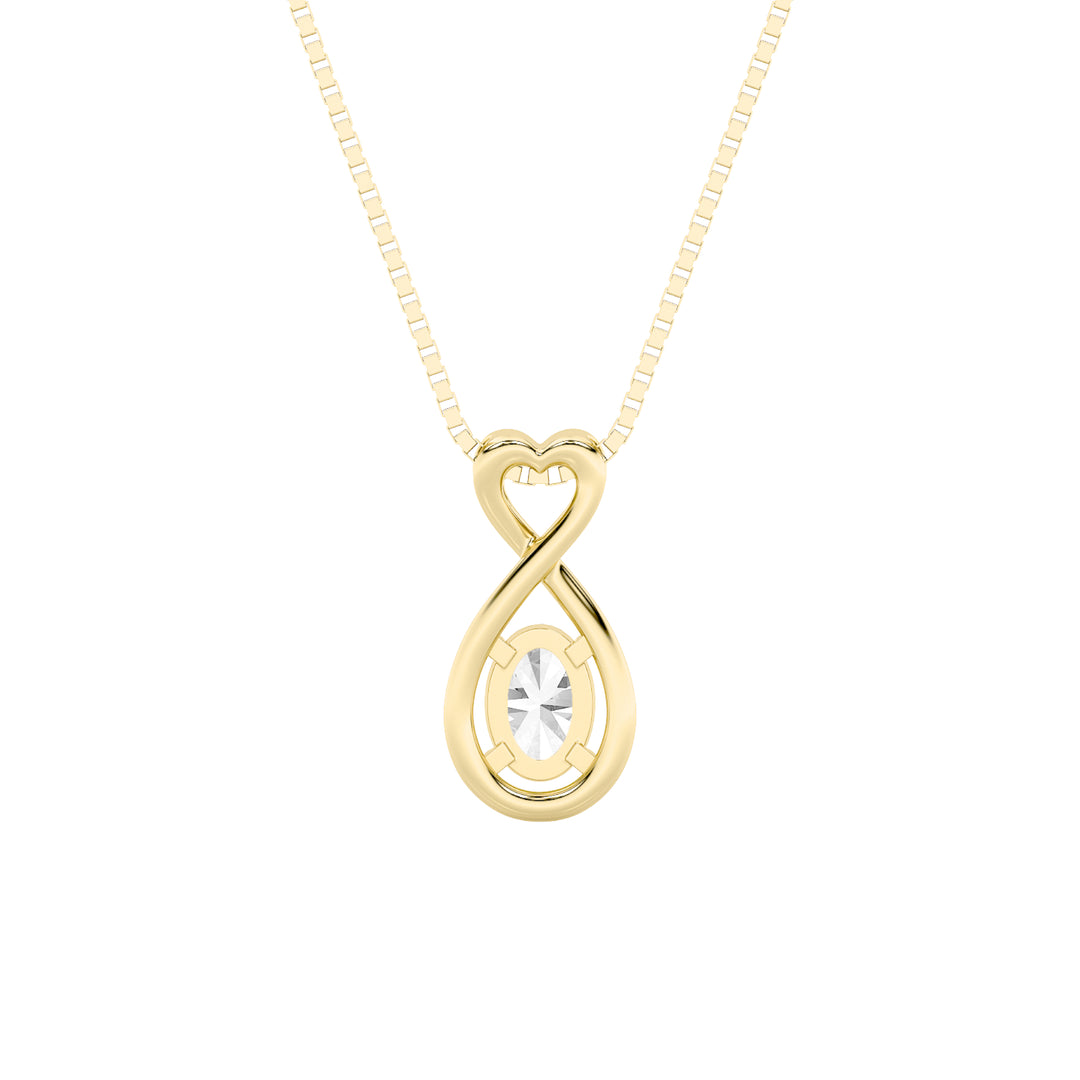 1Cttw Oval Shaped Lab Grown Diamond (F/VS) Fancy Solitaire Pendant in 14K Gold