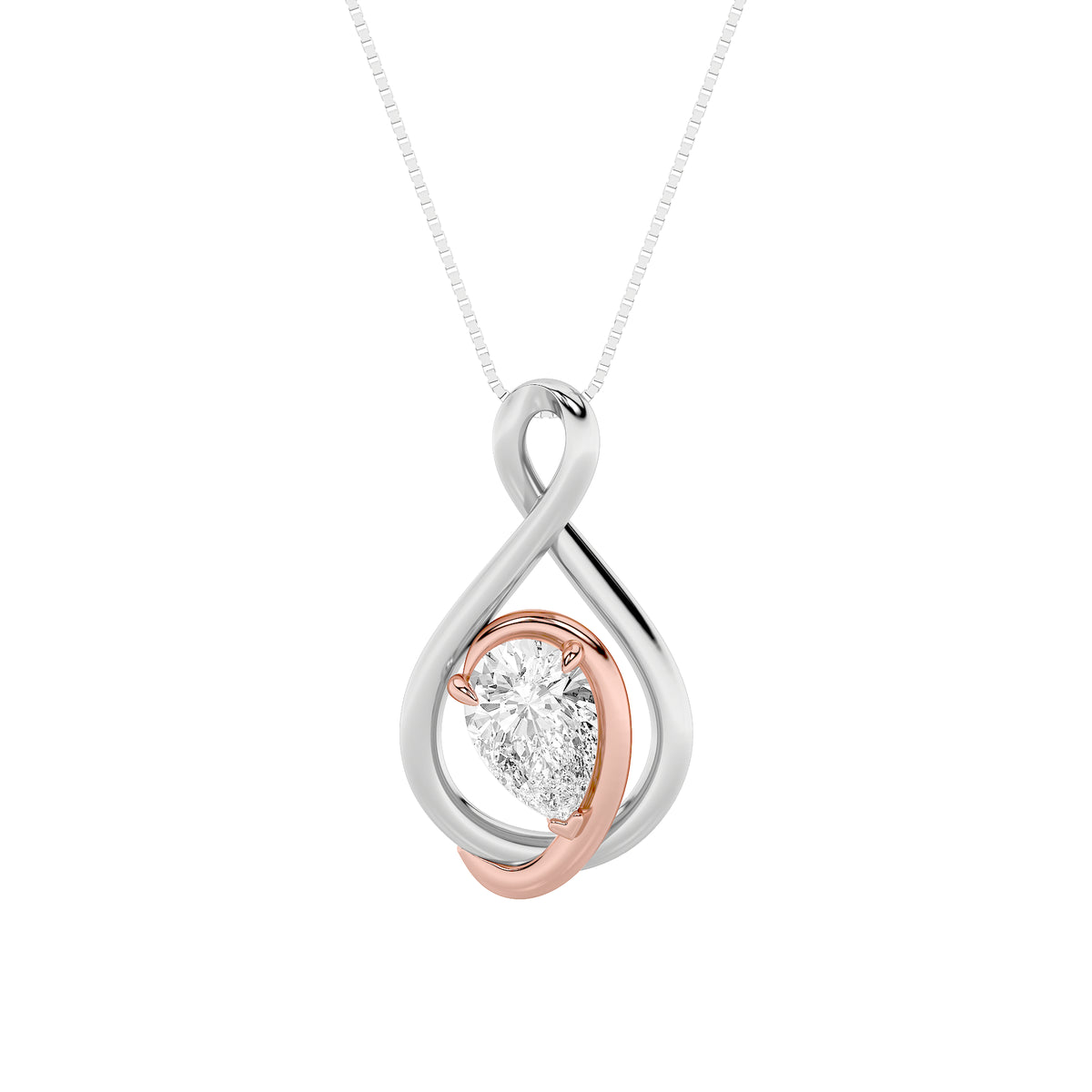 1.5Cttw Pear Shaped Lab Grown Diamond (F/VVS) Fancy Solitaire Pendant in 14K Gold