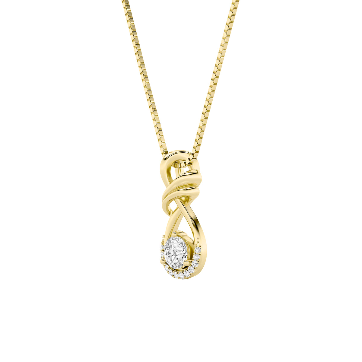 1Cttw Round Shaped Lab Grown Diamond (F/VS) Solitaire Pendant in 14K Gold