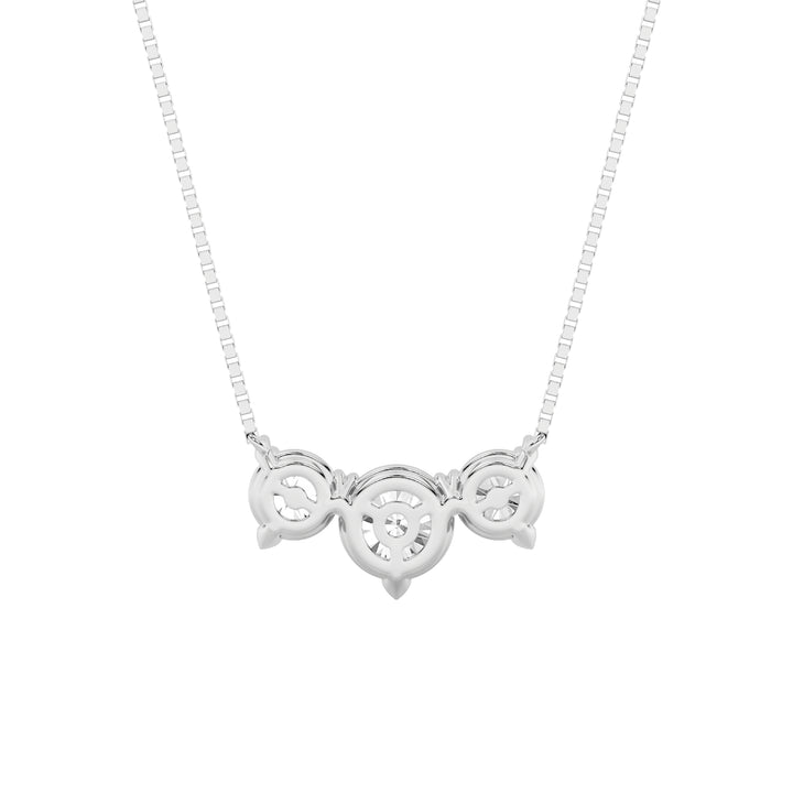 2Cttw Round Shaped Lab Grown Diamond (F/VS) ThreeStone Necklace in 14K Gold