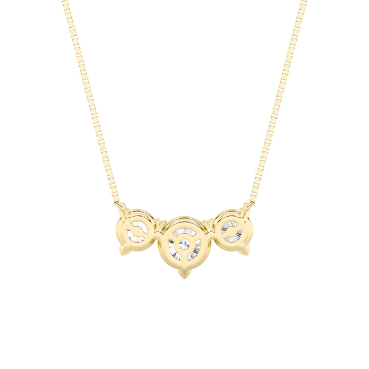 2Cttw Round Shaped Lab Grown Diamond (F/VS) ThreeStone Necklace in 14K Gold