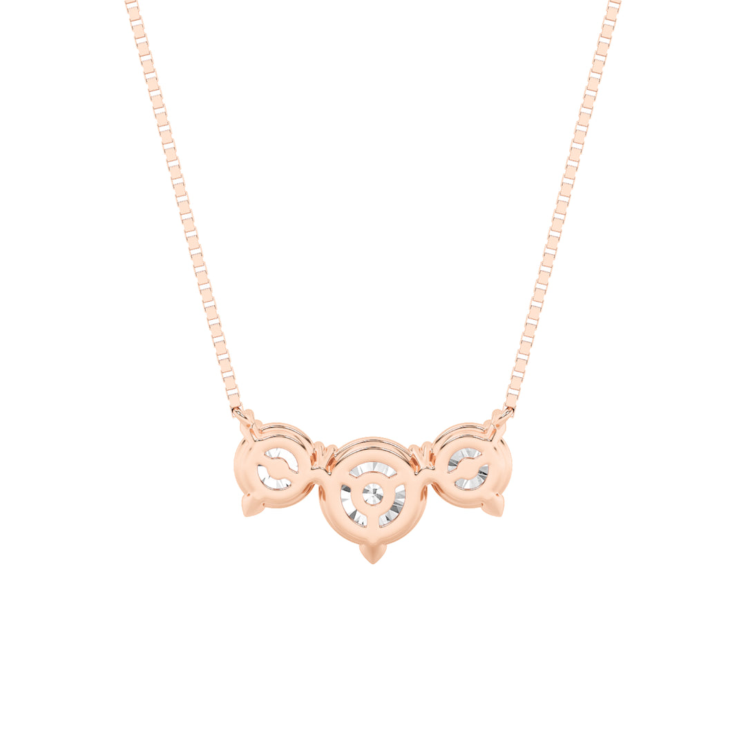 2Cttw Round Shaped Lab Grown Diamond (F/VS) ThreeStone Necklace in 14K Gold