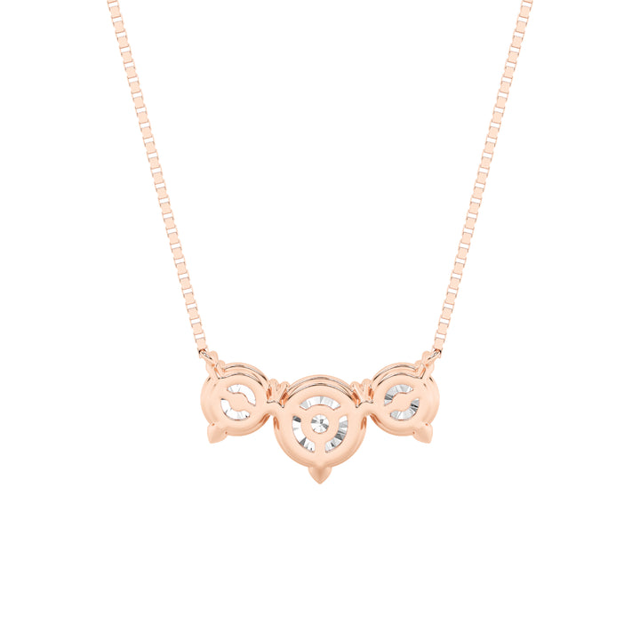 2Cttw Round Shaped Lab Grown Diamond (F/VS) ThreeStone Necklace in 14K Gold
