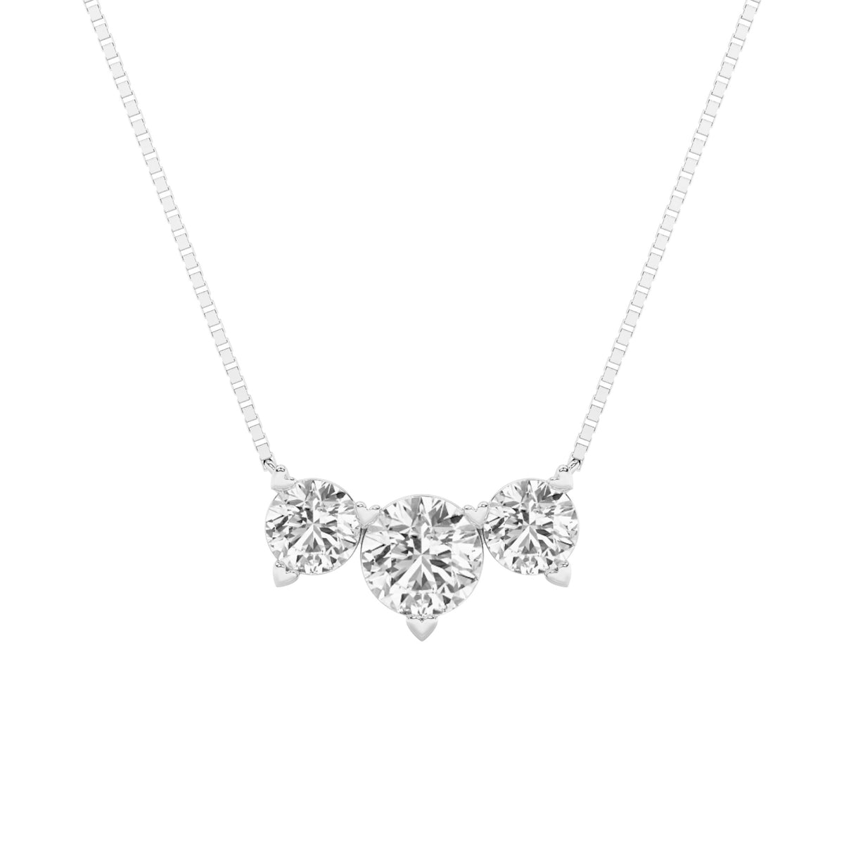 4.5Cttw Round Shaped Lab Grown Diamond (F/VS) Seven Stone Necklace in 14K Gold