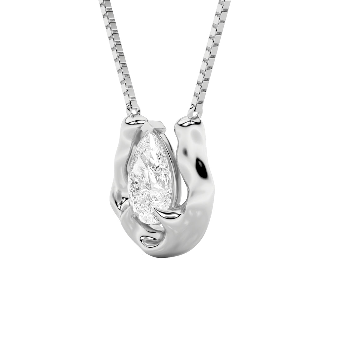 1Cttw Pear Shaped Lab Grown Diamond (F/VS)  Necklace in 14K Gold