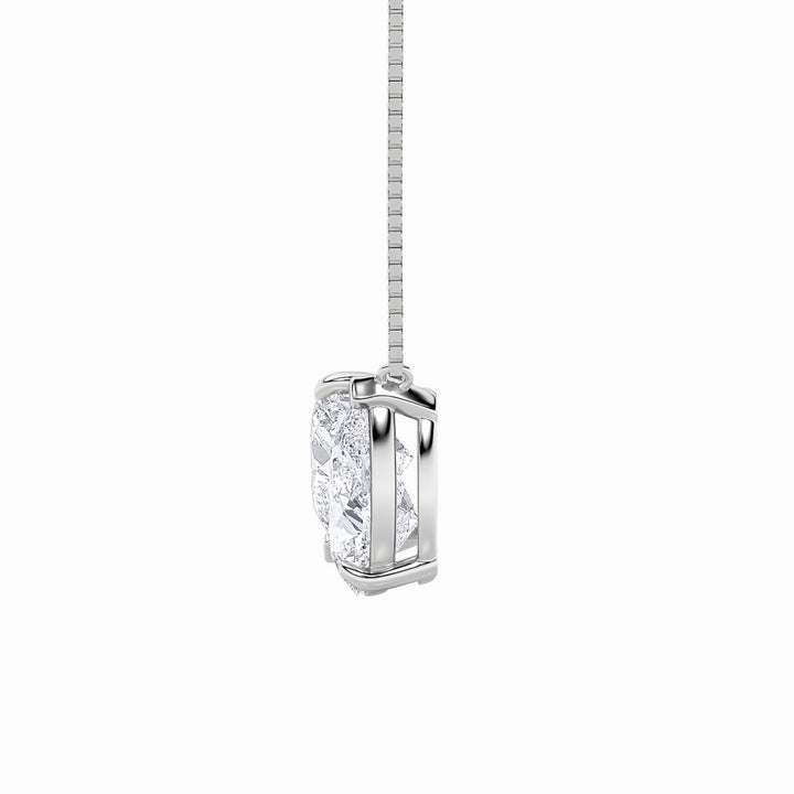 2Cttw Pear Shaped Lab Grown Diamond (F/VS) Heart Shaped Necklace in 14K Gold