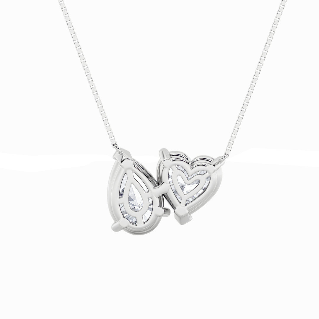 2Cttw Pear Shaped Lab Grown Diamond (F/VS) Heart Shaped Necklace in 14K Gold