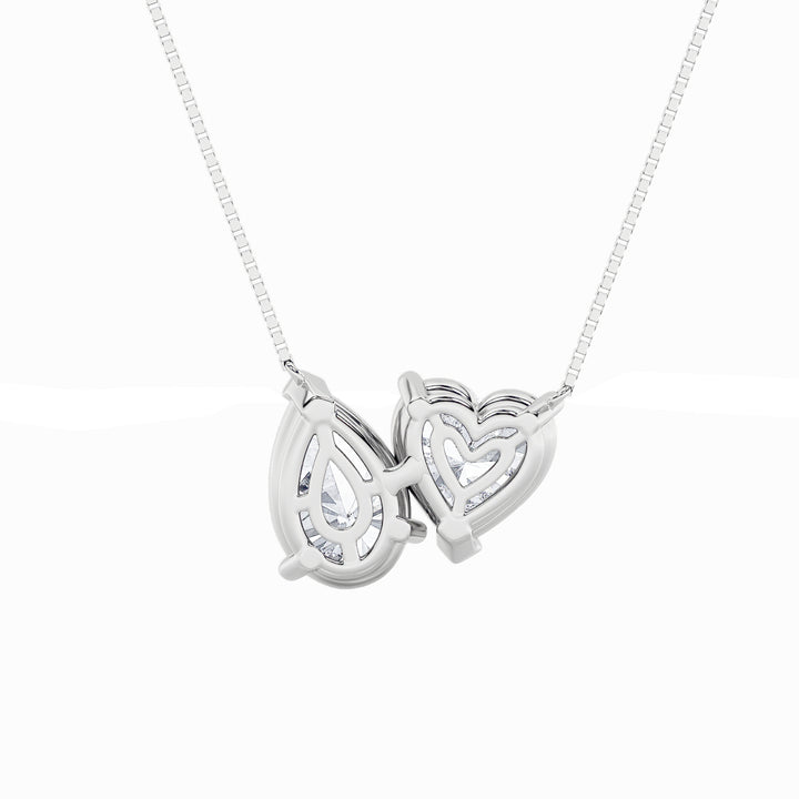 2Cttw Pear Shaped Lab Grown Diamond (F/VS) Heart Shaped Necklace in 14K Gold