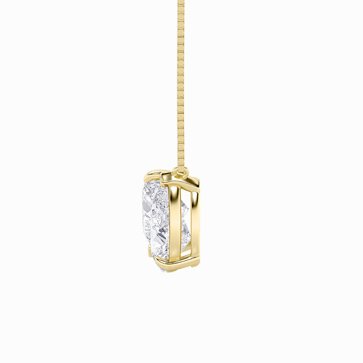 2Cttw Pear Shaped Lab Grown Diamond (F/VS) Heart Shaped Necklace in 14K Gold