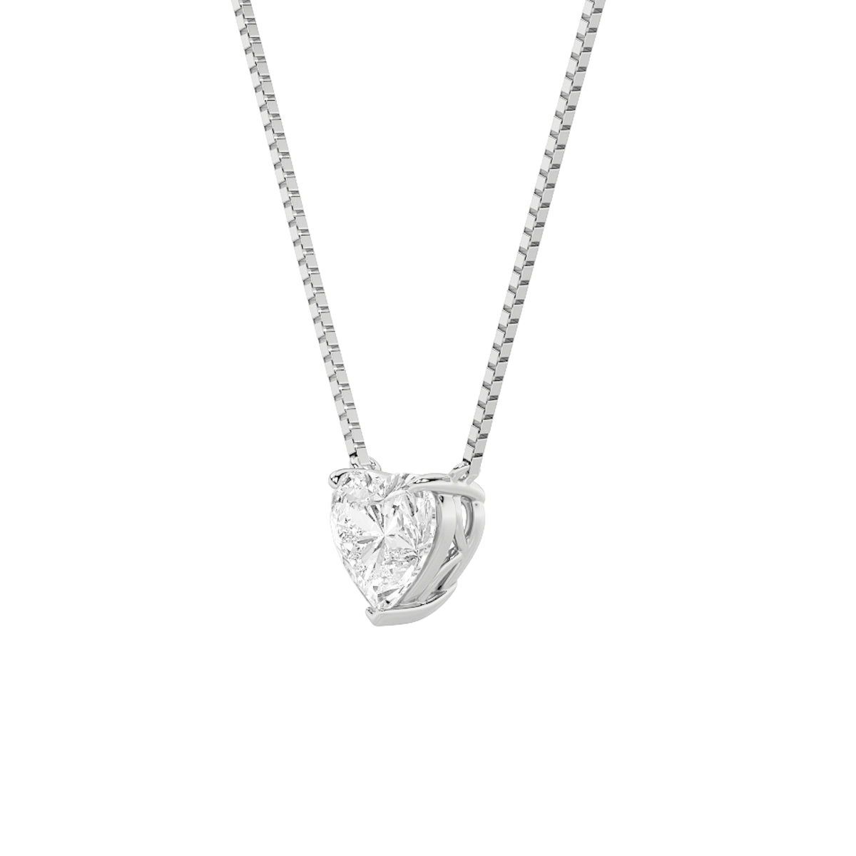 1Cttw Heart Shaped Lab Grown Diamond (F/VS) HeartShaped Necklace in 14K Gold