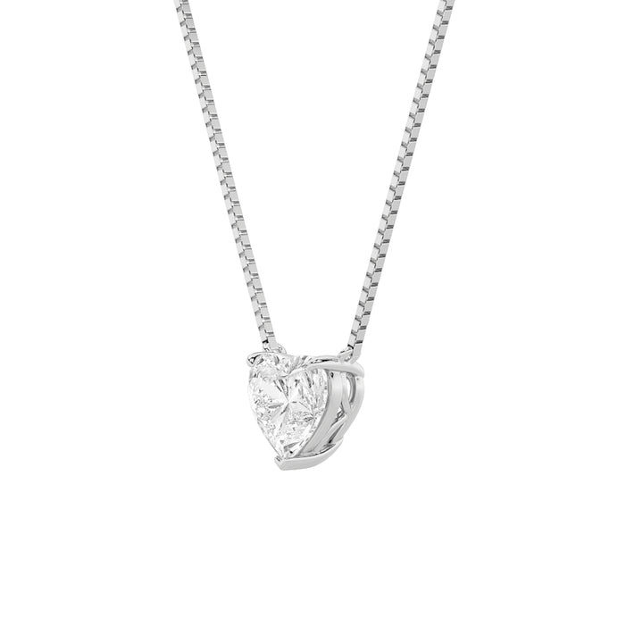 1Cttw Heart Shaped Lab Grown Diamond (F/VS) HeartShaped Necklace in 14K Gold