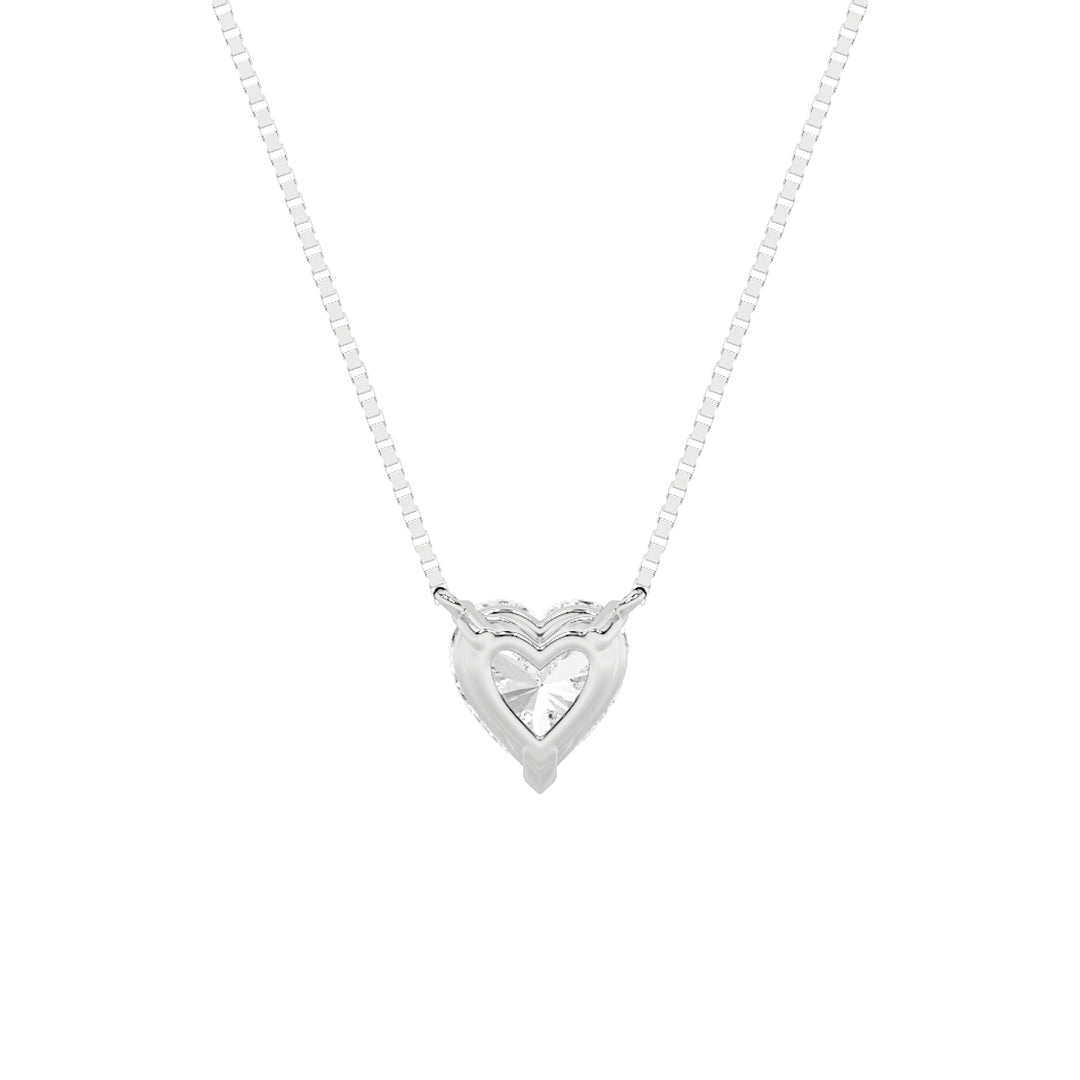 1Cttw Heart Shaped Lab Grown Diamond (F/VS) HeartShaped Necklace in 14K Gold