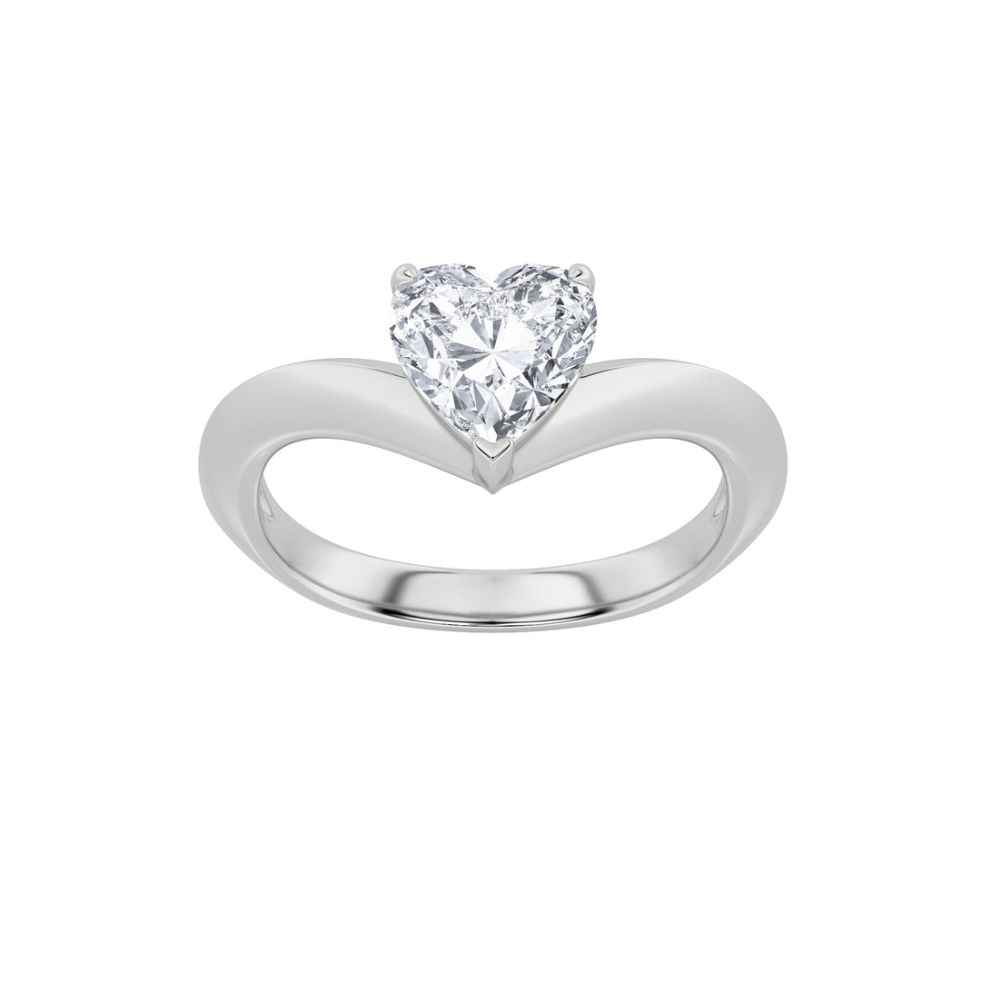 1Cttw Heart Shaped Lab Grown Diamond (F/VS) HeartShaped Ring in 14K Gold