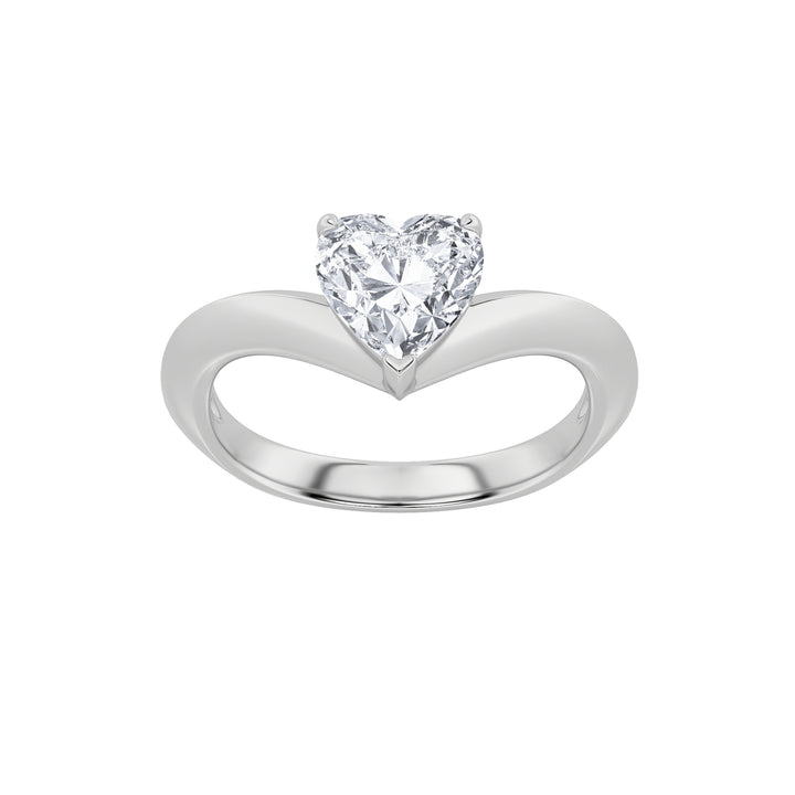 1Cttw Heart Shaped Lab Grown Diamond (F/VS) HeartShaped Ring in 14K Gold