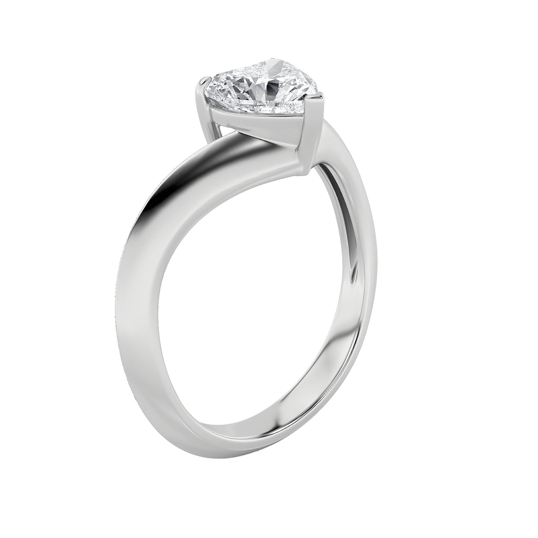 1Cttw Heart Shaped Lab Grown Diamond (F/VS) HeartShaped Ring in 14K Gold