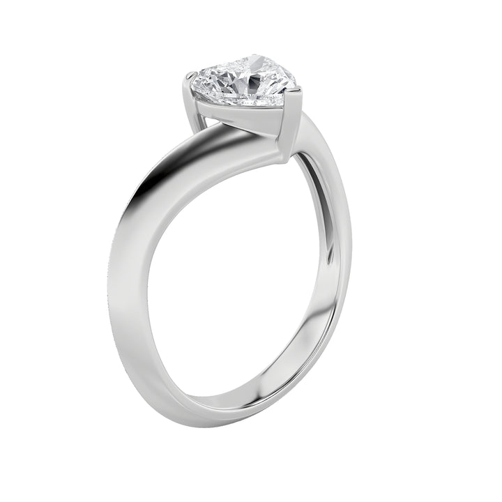 1Cttw Heart Shaped Lab Grown Diamond (F/VS) HeartShaped Ring in 14K Gold