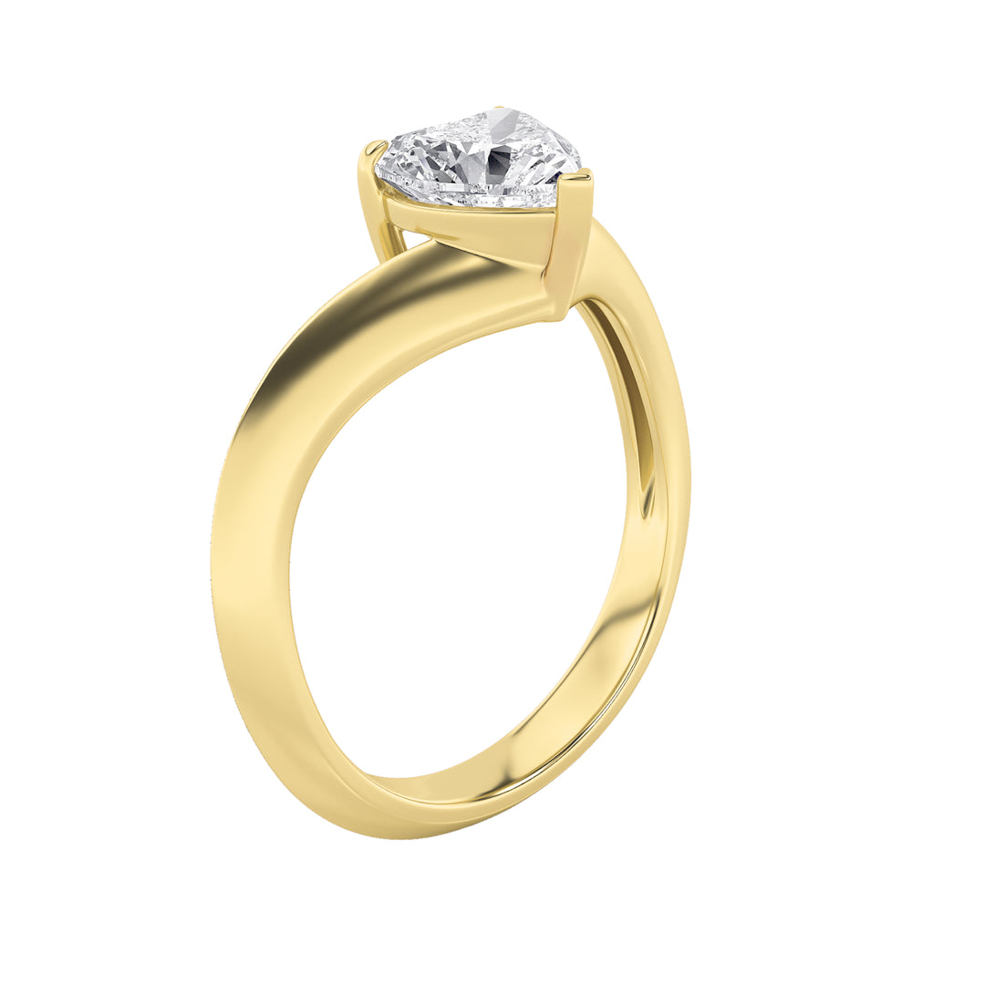 1Cttw Heart Shaped Lab Grown Diamond (F/VS) HeartShaped Ring in 14K Gold