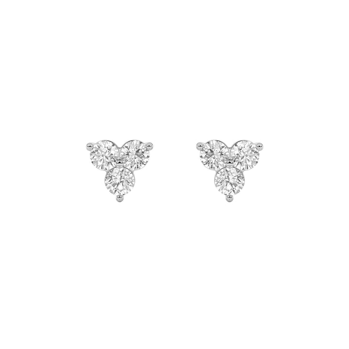 1.5Cttw Round Shaped Lab Grown Diamond (F/VS) Three Stone Earrings in 14K Gold