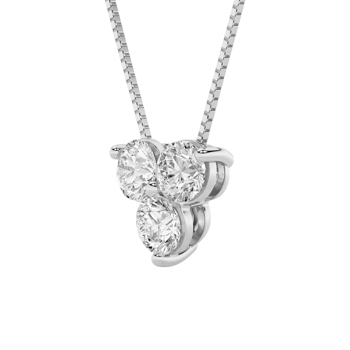 1Cttw Round Shaped Lab Grown Diamond (F/VS) ThreeStone Pendant in 14K Gold