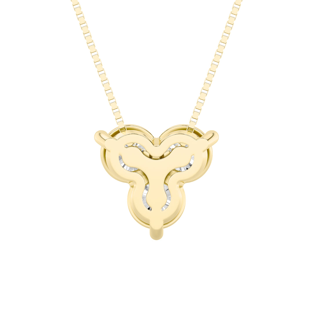 1Cttw Round Shaped Lab Grown Diamond (F/VS) ThreeStone Pendant in 14K Gold