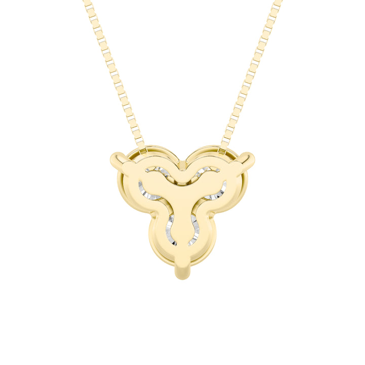 1Cttw Round Shaped Lab Grown Diamond (F/VS) ThreeStone Pendant in 14K Gold