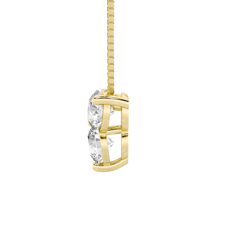 1Cttw Round Shaped Lab Grown Diamond (F/VS) ThreeStone Pendant in 14K Gold