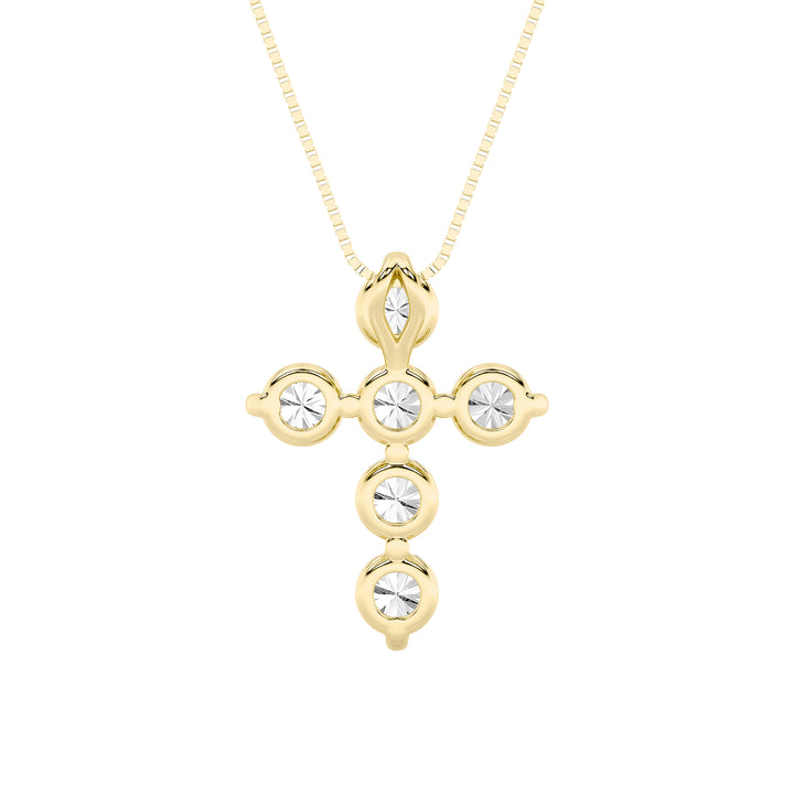 1.5Cttw Round Shaped Lab Grown Diamond (F/VS) Cross Pendant in 14K Gold