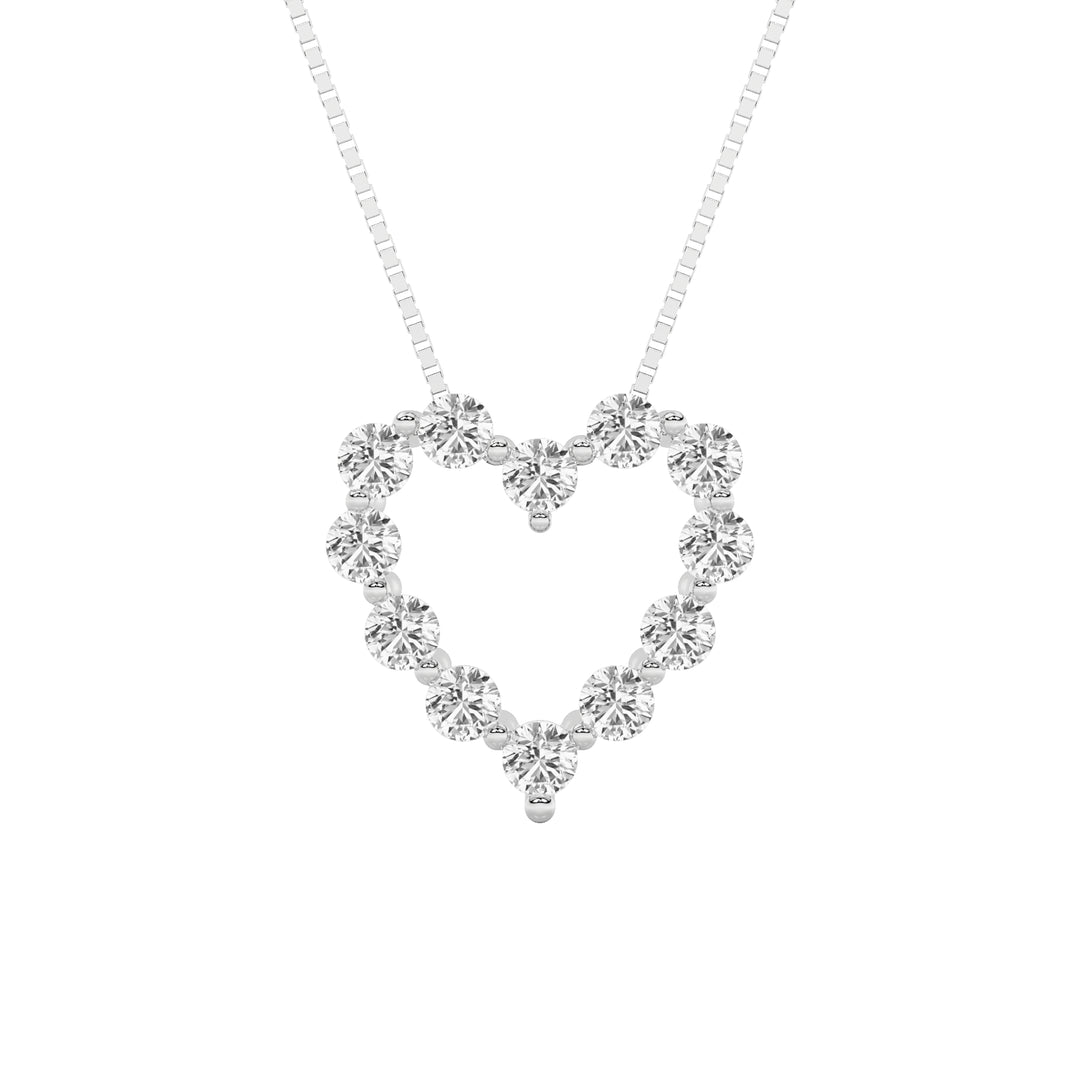 2Cttw Round Shaped Lab Grown Diamond (F/VS) HeartShaped Pendant in 14K Gold
