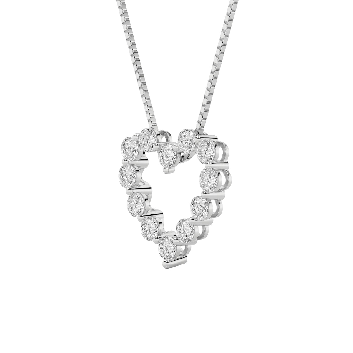 2Cttw Round Shaped Lab Grown Diamond (F/VS) HeartShaped Pendant in 14K Gold