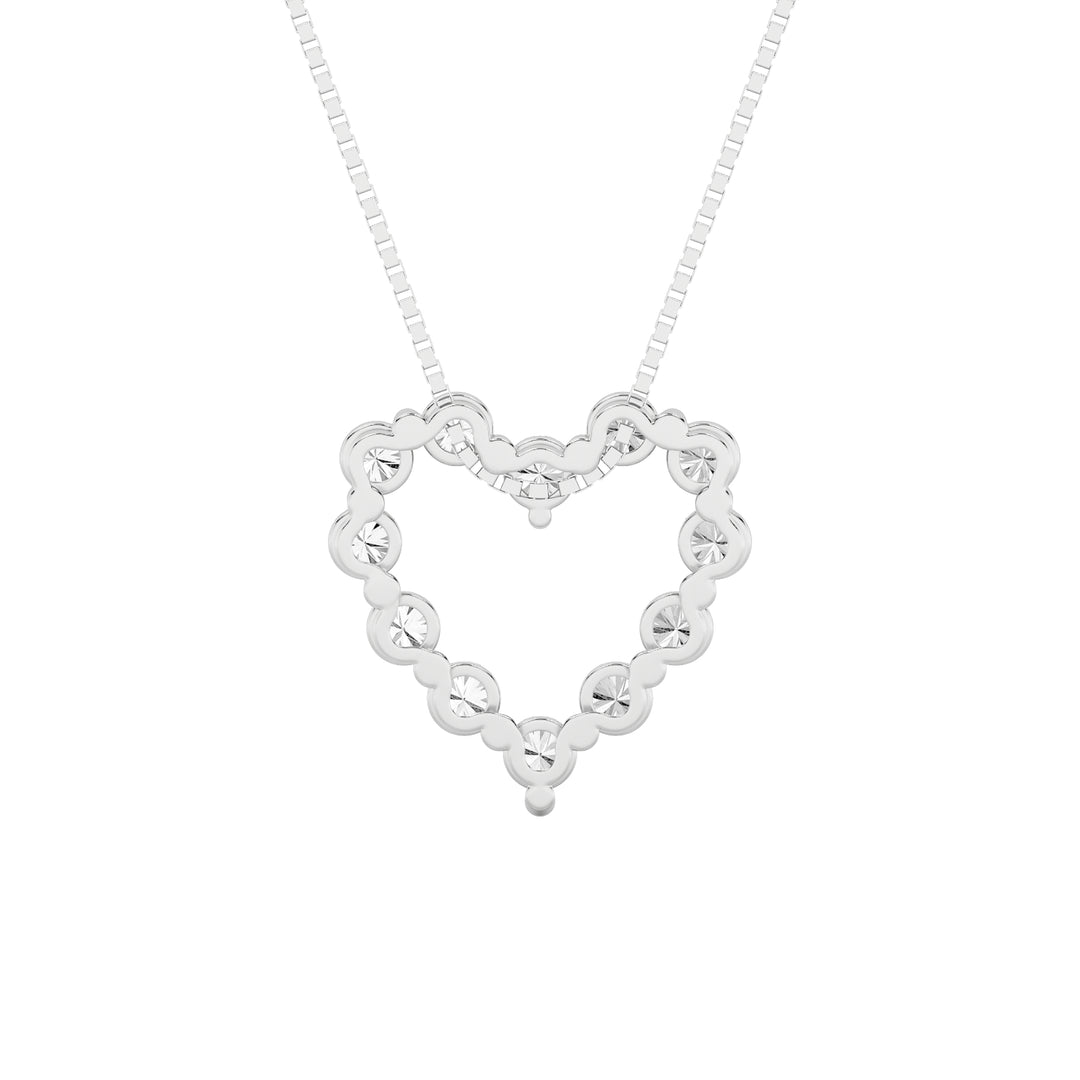 2Cttw Round Shaped Lab Grown Diamond (F/VS) HeartShaped Pendant in 14K Gold
