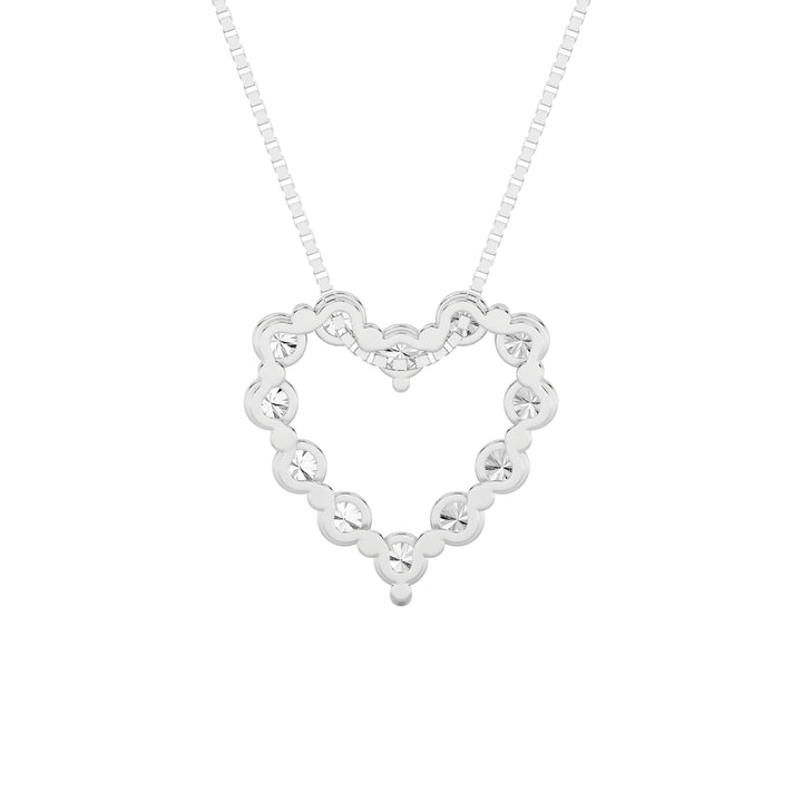 2Cttw Round Shaped Lab Grown Diamond (F/VS) HeartShaped Pendant in 14K Gold
