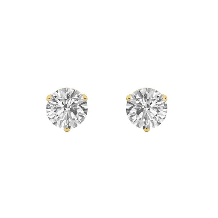 4Cttw Round Shaped Lab Grown Diamond (F/VS) Stud Earrings in 14K Gold