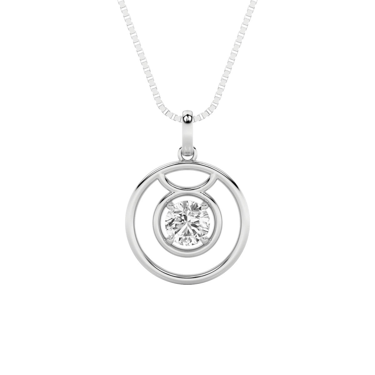 1Cttw Round Shaped Lab Grown Diamond (F/VS) Zodiac Pendant in 14K Gold
