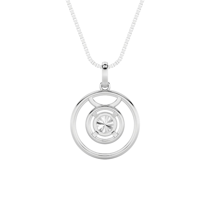 1Cttw Round Shaped Lab Grown Diamond (F/VS) Zodiac Pendant in 14K Gold